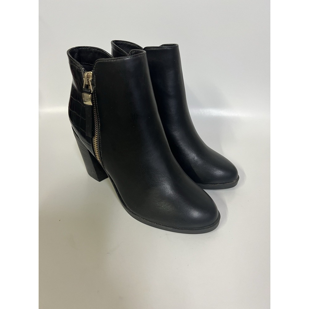 Office Albany croc contrast mid heeled side zip ankle boots women's Size US 6.5